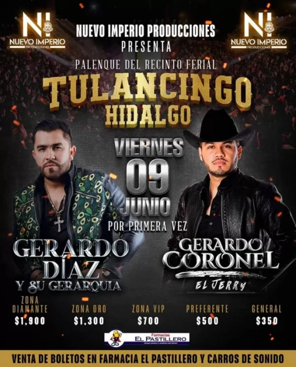 Gerardo Díaz y Gerardo Coronel en Tulancingo, Hidalgo, Junio 2023