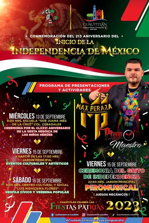 Grito de Independencia 2023 en Cuautitlán, Estado de México