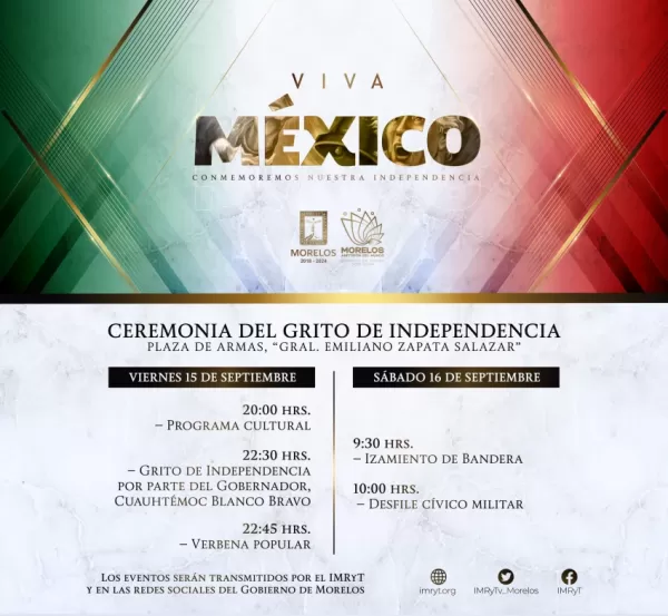 Grito de Independencia 2023 en Cuernavaca, Morelos