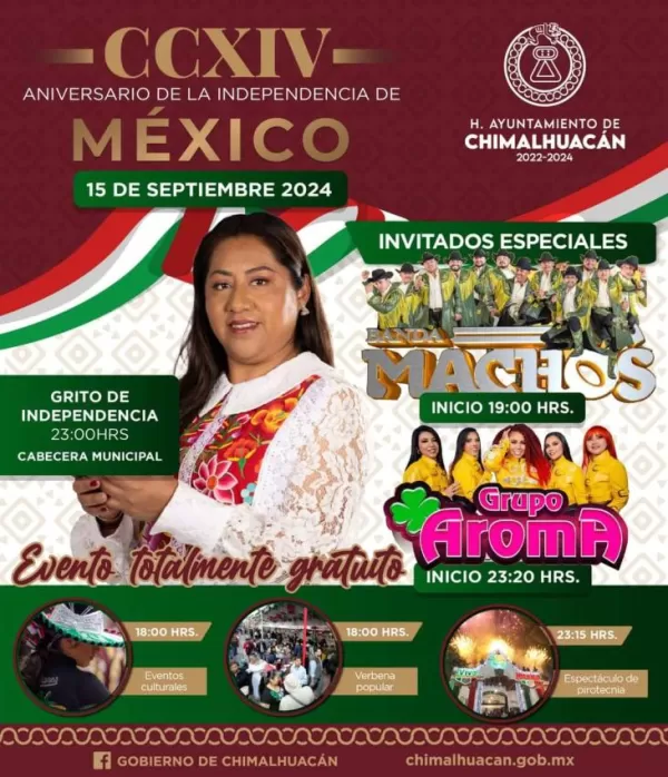 Grito de Independencia 2024 en Chimalhuacán, Edomex