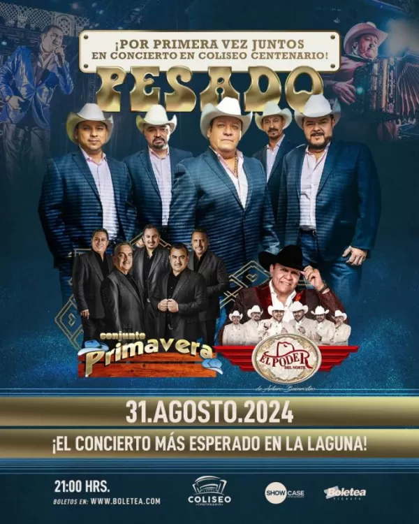 Grupo Pesado, Conjunto Primavera y Poder del Norte en Torreón, Agosto 2024