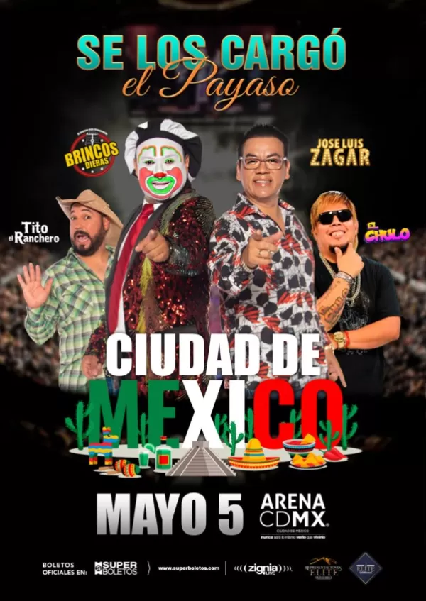 José Luis Zagar, Brincos Dieras, Tito El Ranchero y El Chulo en Arena CDMX, Mayo 2023