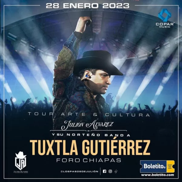 Julión Álvarez en el Foro Chiapas de Tuxtla Gutiérrez, Enero 2023