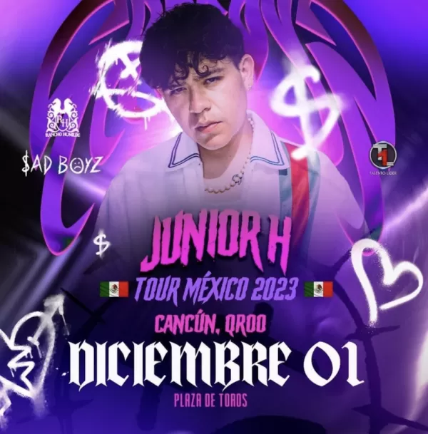 Junior H en la Plaza de Toros de Cancún, Quintana Roo, Diciembre 2023