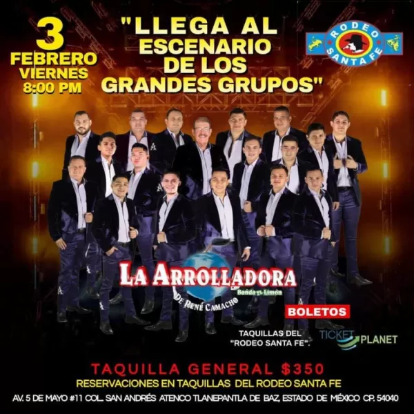 La Arrolladora Banda El Limón en el Rodeo Santa Fe Tlalnepantla, Febrero 2023