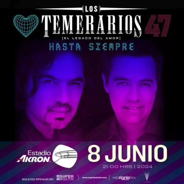 Los Temerarios en el Estadio Akron de Guadalajara, Junio 2024