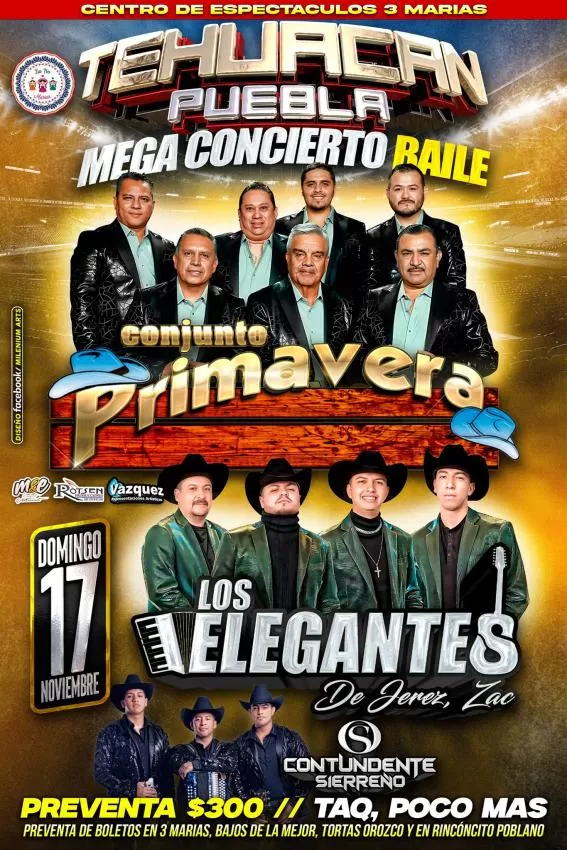 Conjunto Primavera y Los Elegantes de Jerez en Tehuacán