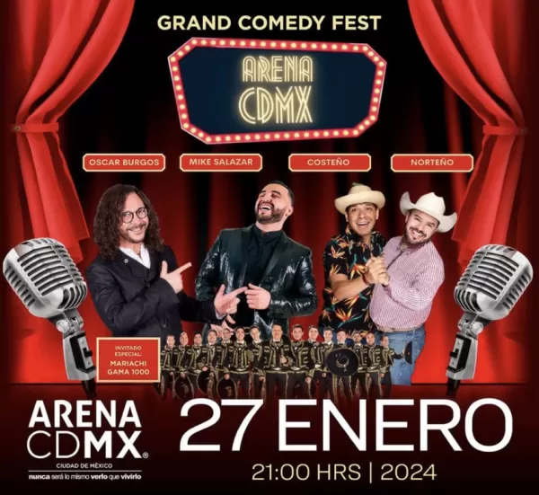 Óscar Burgos, Mike Salazar, El Costeño y El Norteño en Arena CDMX, Enero 2024