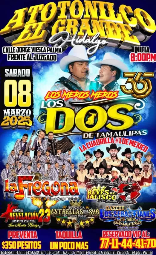 Rodeo Baile de Feria El Calvario 2025 en Atotonico El Grande, Hidalgo