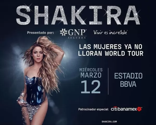 Shakira en el Estadio BBVA Monterrey, Marzo 2025