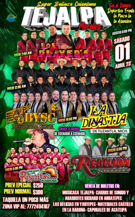 Super Bailazo Calentano en Tejalpa, Morelos, Abril 2023