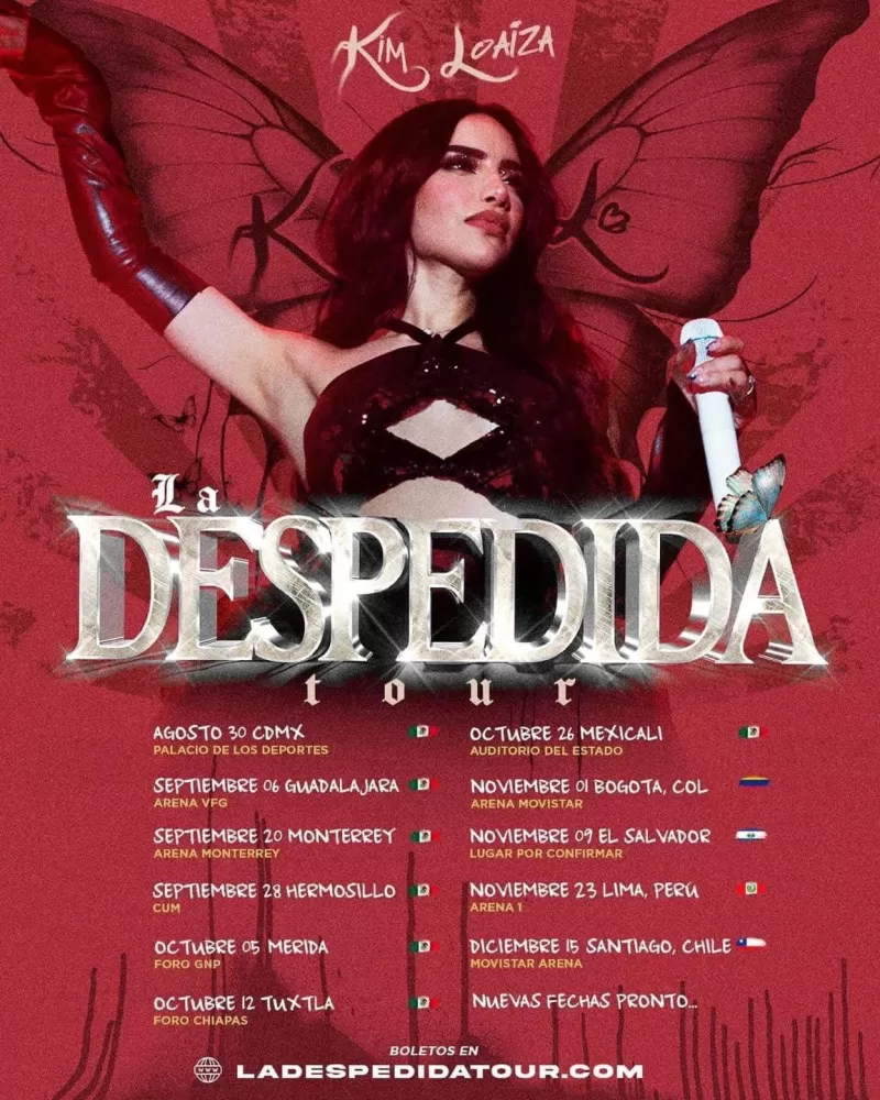 Kim Loaiza: La Despedida Tour 2024, Fechas, Ciudades, Sedes, Boletos ...