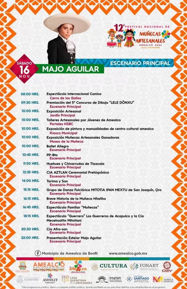 Programa 12º Festival Nacional de Muñecas Artesanales Amealco 2024